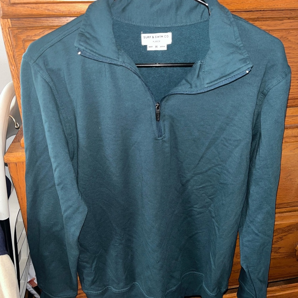 Men's Teal Zip-Up Sweater by